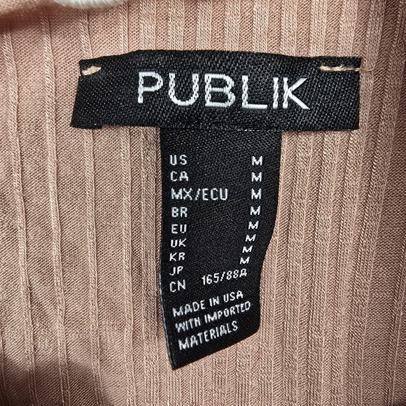 Publik Women's Size Medium Pink Tie Back Crop Top USA Made New - Picture 5 of 7